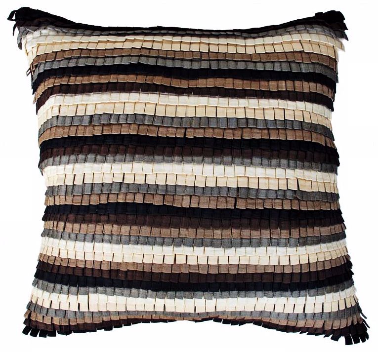 Tabs Black 22" Square Down Insert Accent Pillow