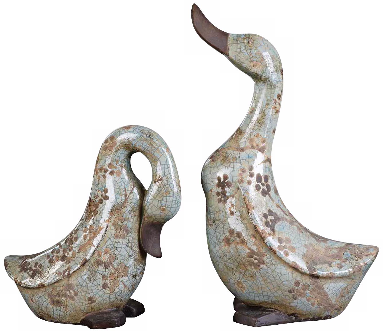 Set of 2 Uttermost Citrita Decorative Ceramic Ducks