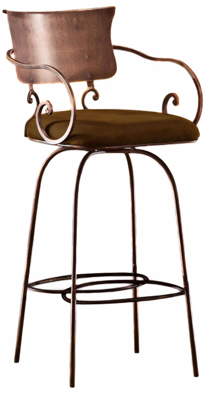 Scroll Arm Iron Swivel Counter Stool
