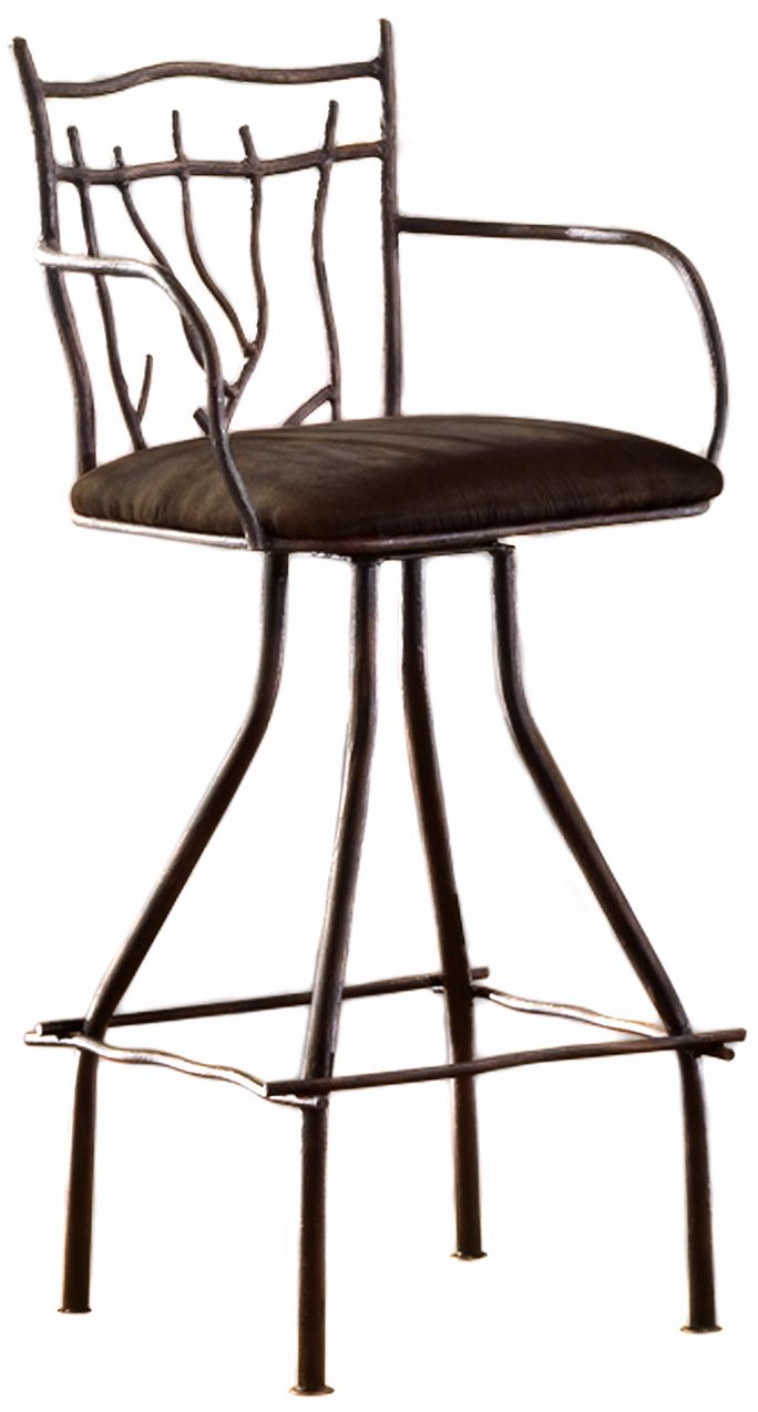 Branch Iron Bar Stool with Arms