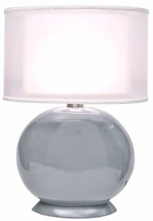 Thumprints Cartman Slate Gray Double Shade Table Lamp