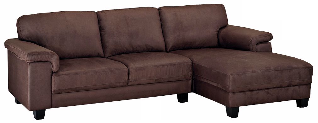 Vibrant Dark Brown Microfiber Sectional Sofa