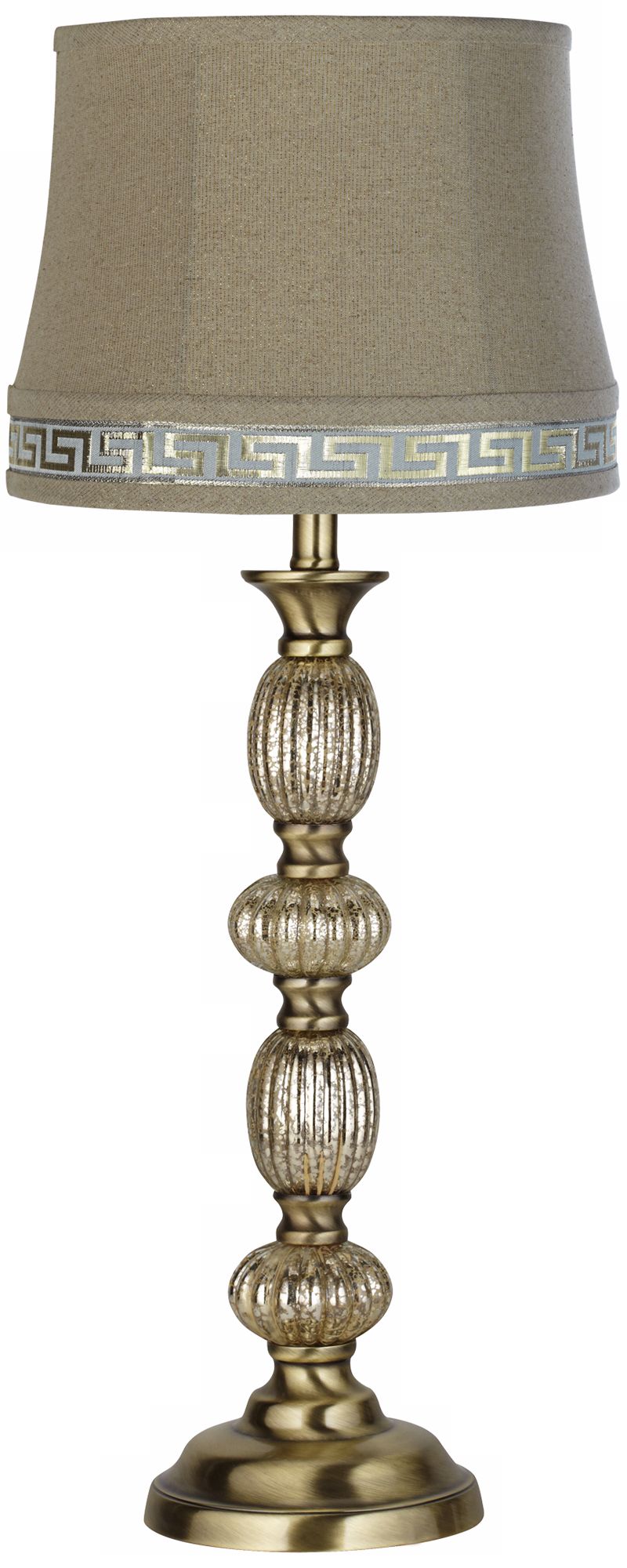 Greek Key Shade Mercury Glass Table Lamp