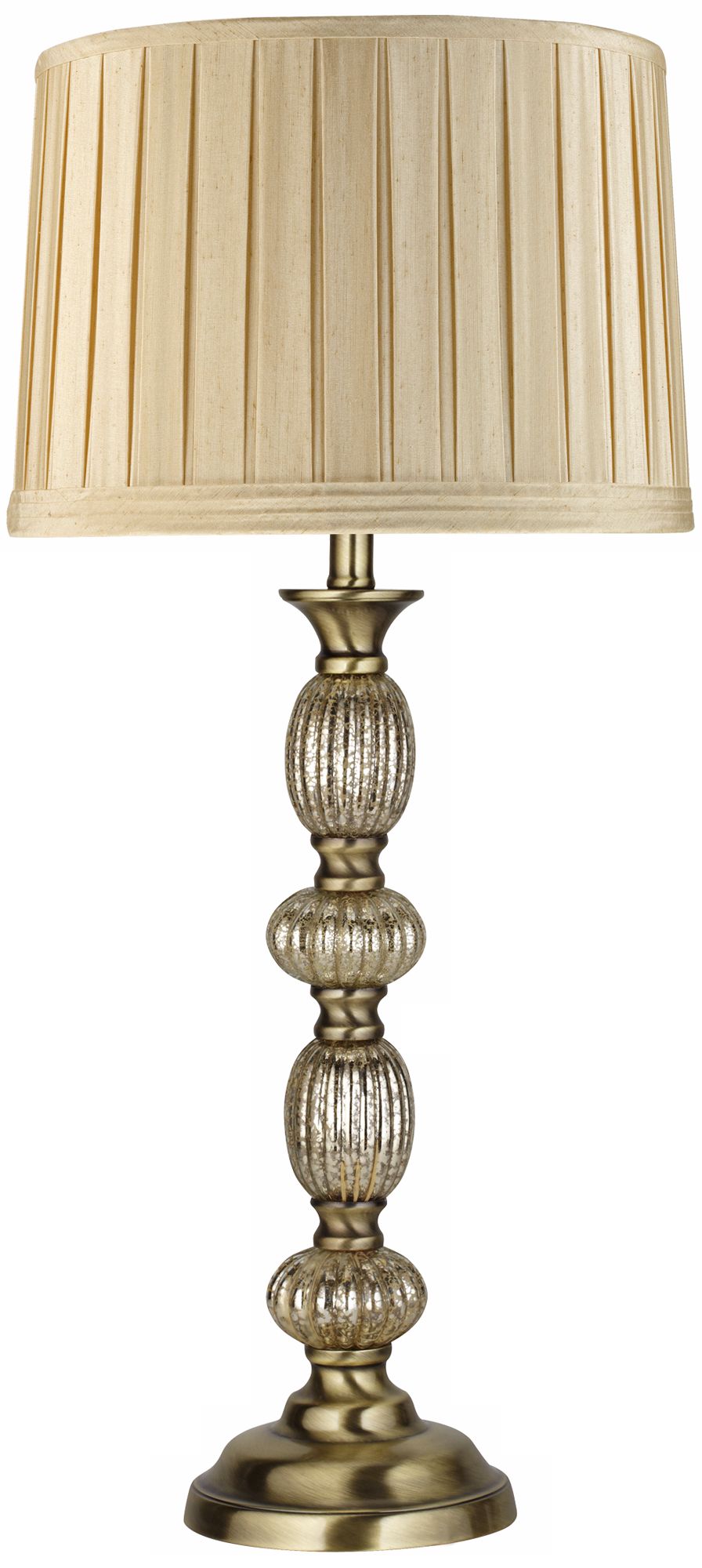 Silken Cream Shade Mercury Glass Table Lamp
