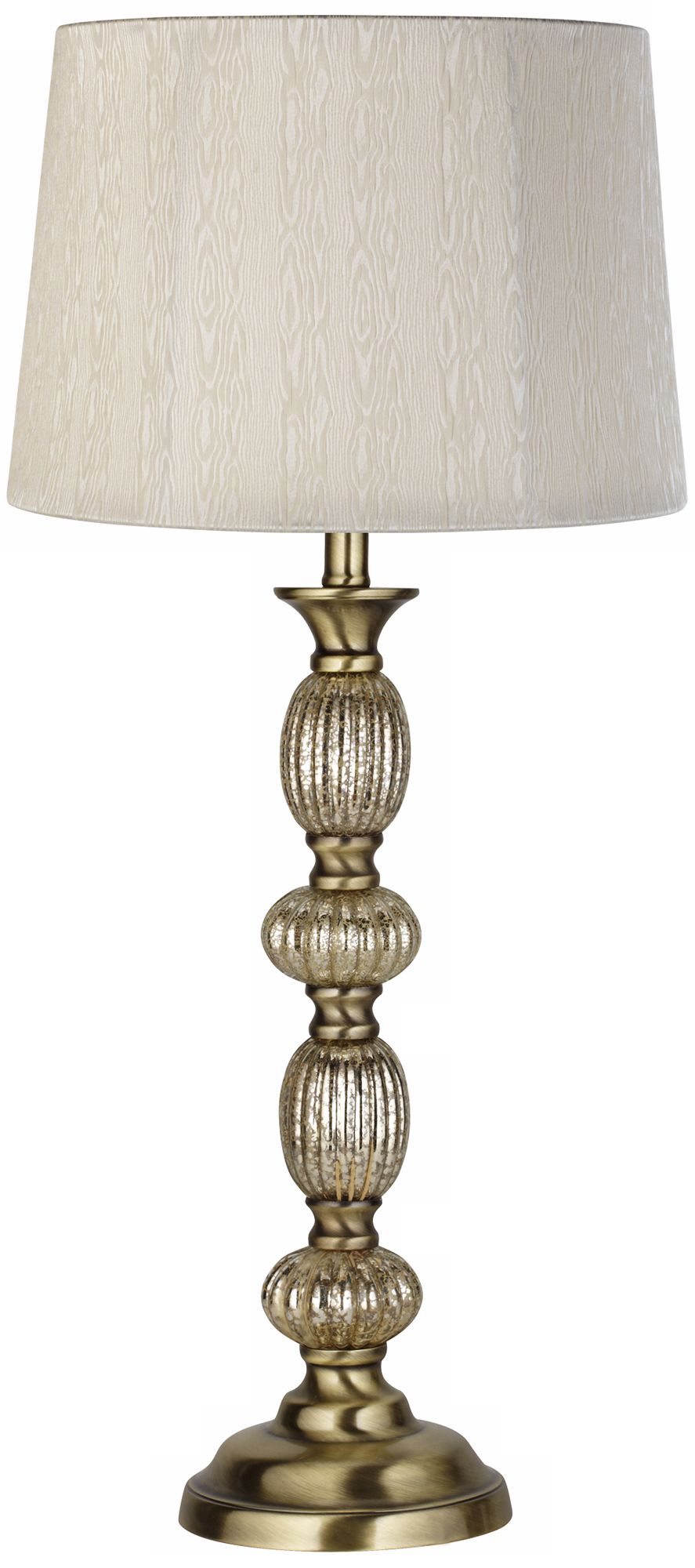 Cream Wood Grain Shade Mercury Glass Table Lamp