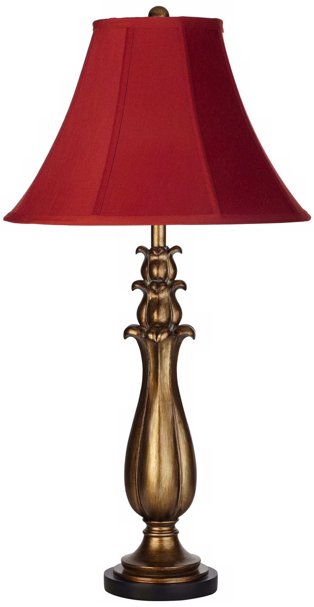 Geneva Cinnabar Shade Dark Gold Tulip Table Lamp
