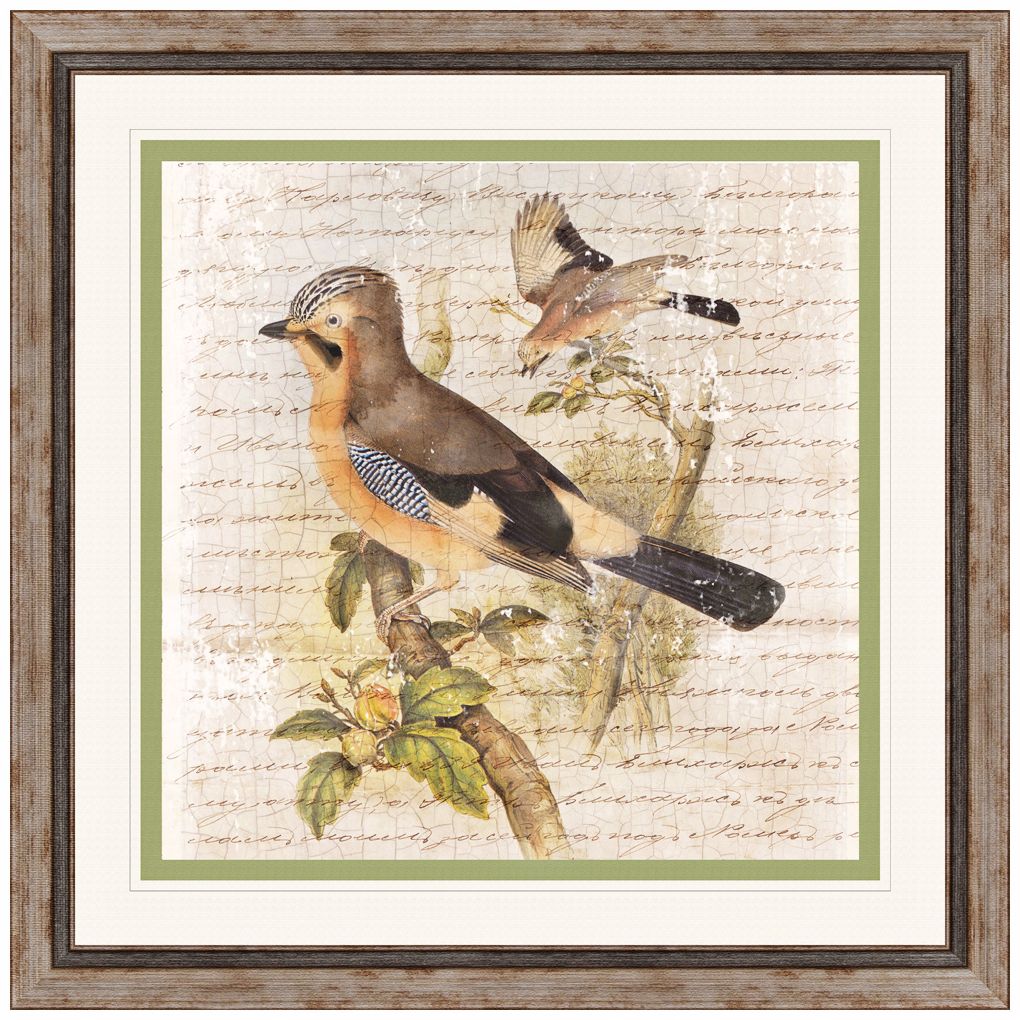 Flock of Two I 23" Square Framed Bird Wall Art