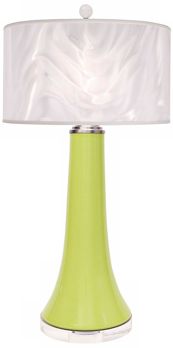 Thumprints Juicy Lime Green Glasswirl Shade Table Lamp