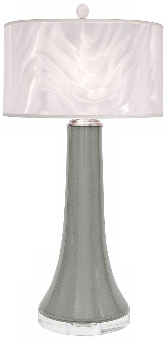 Thumprints Juicy Slate Gray Glasswirl Shade Table Lamp