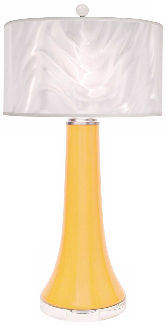 Thumprints Juicy Sunflower Yellow Glasswirl Shade Table Lamp
