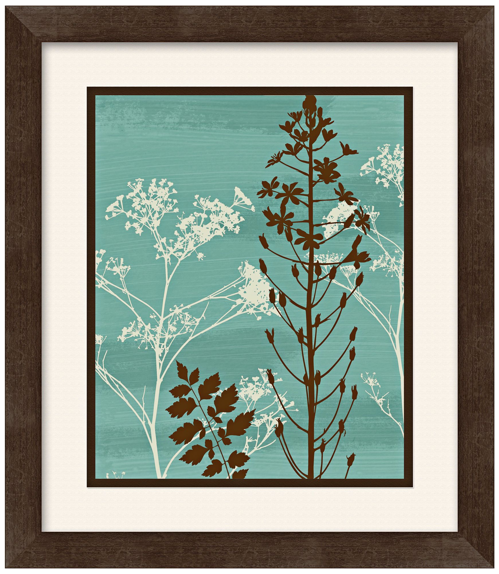Silhouette Flower 13 1/2" Square Framed Wall Art