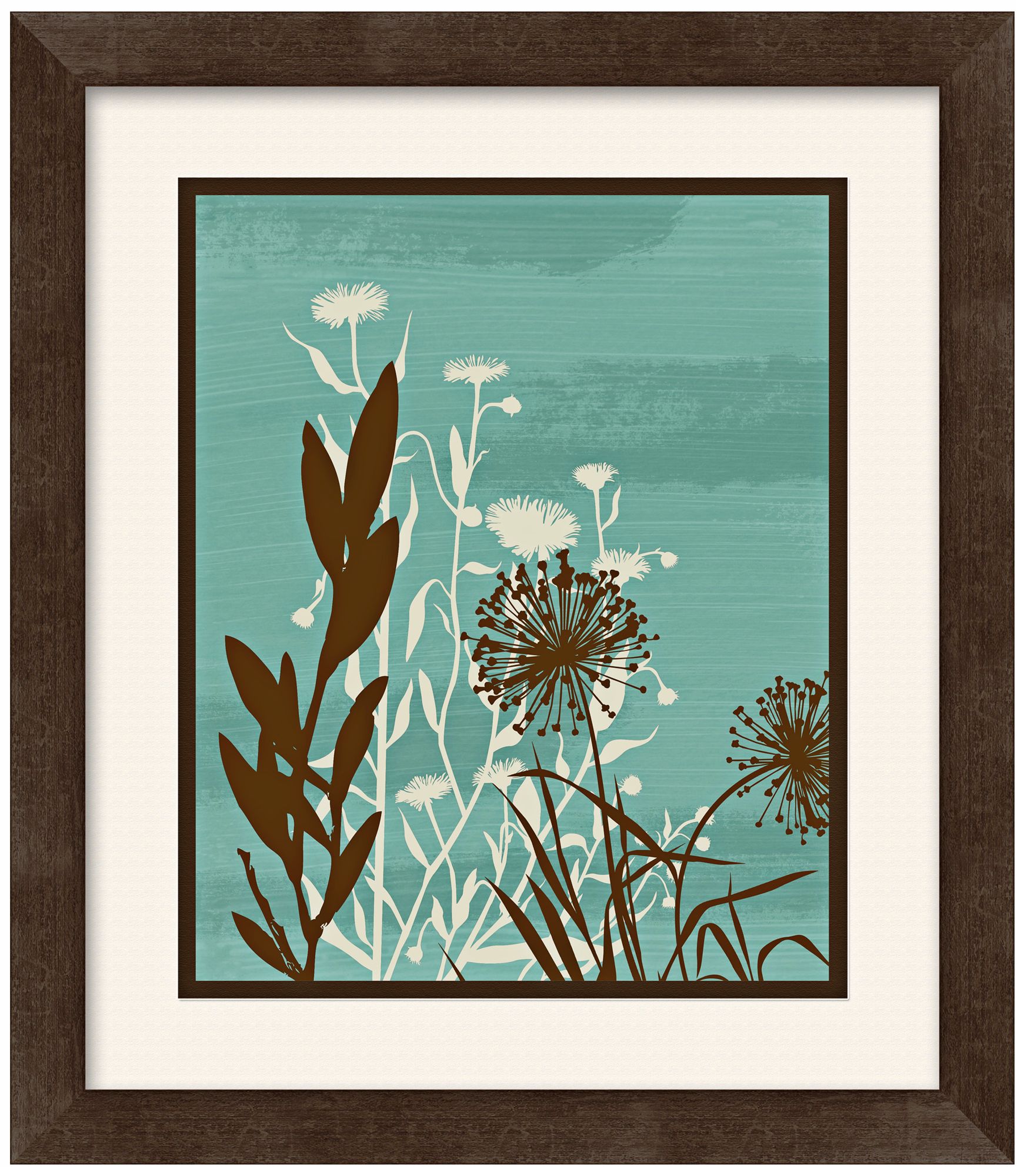 Silhouette Flower II 13 1/2" Square Framed Wall Art