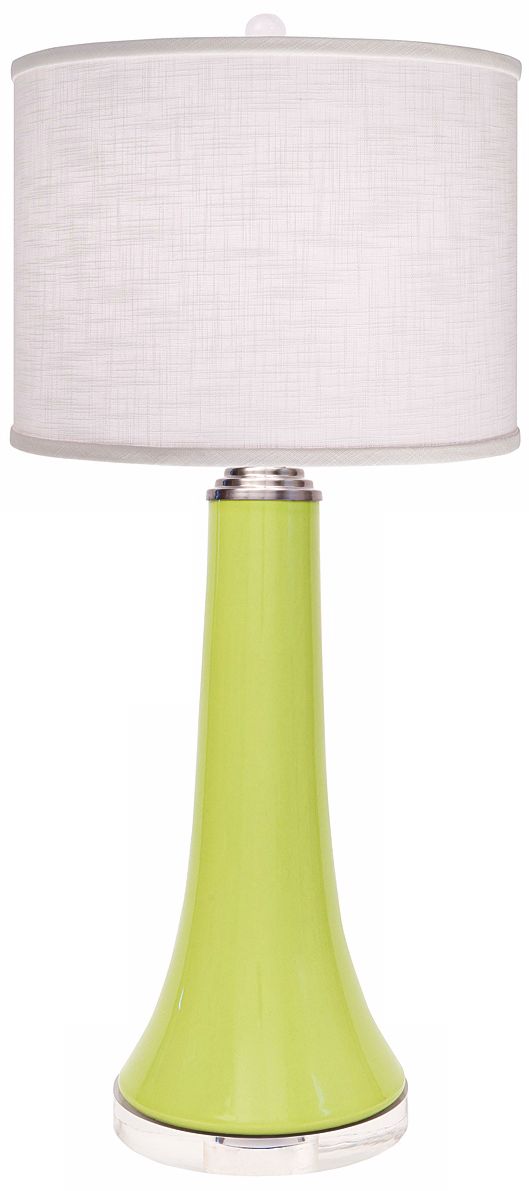 Thumprints Juicy Lime Green Glasswirl Shade Table Lamp