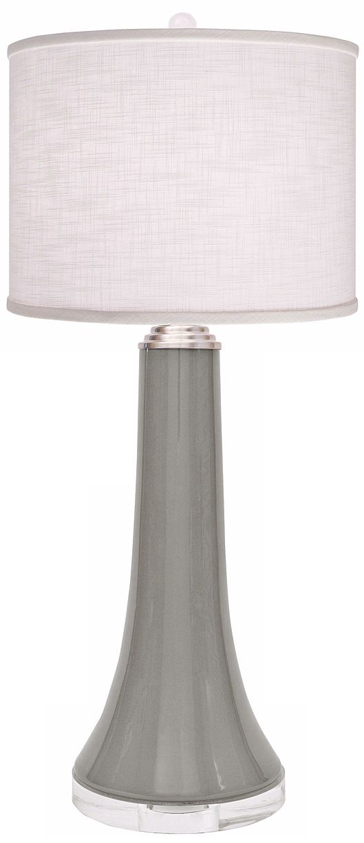 Thumprints Juicy Slate Gray Linen Shade Table Lamp