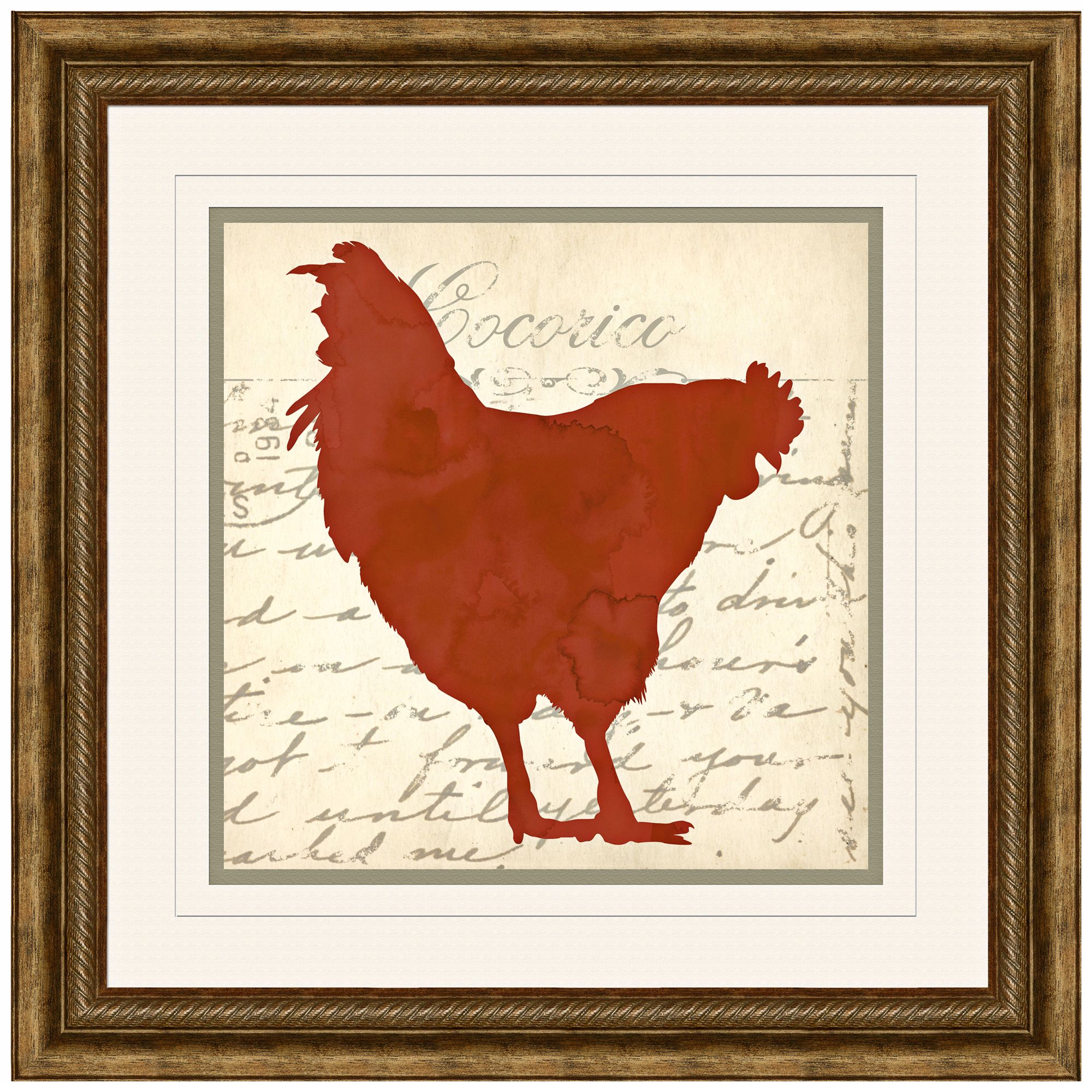 Cocorico III 17" Square Chicken Wall Art