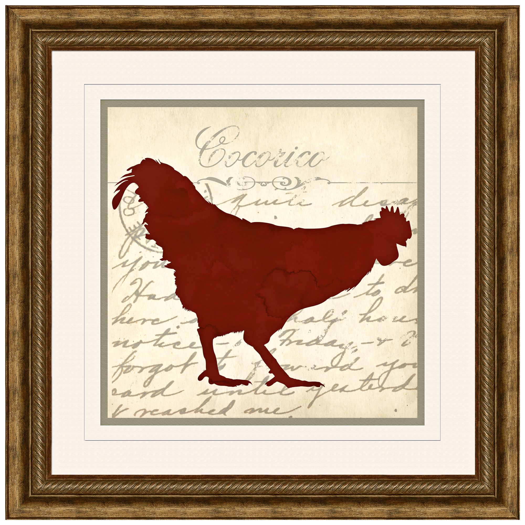 Cocorico IV 17" Square Chicken Wall Art