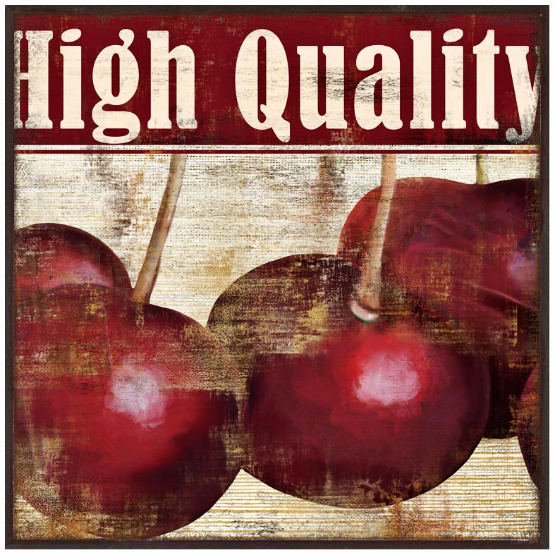 Vintage Cherries 10" Square Decorative Wall Art