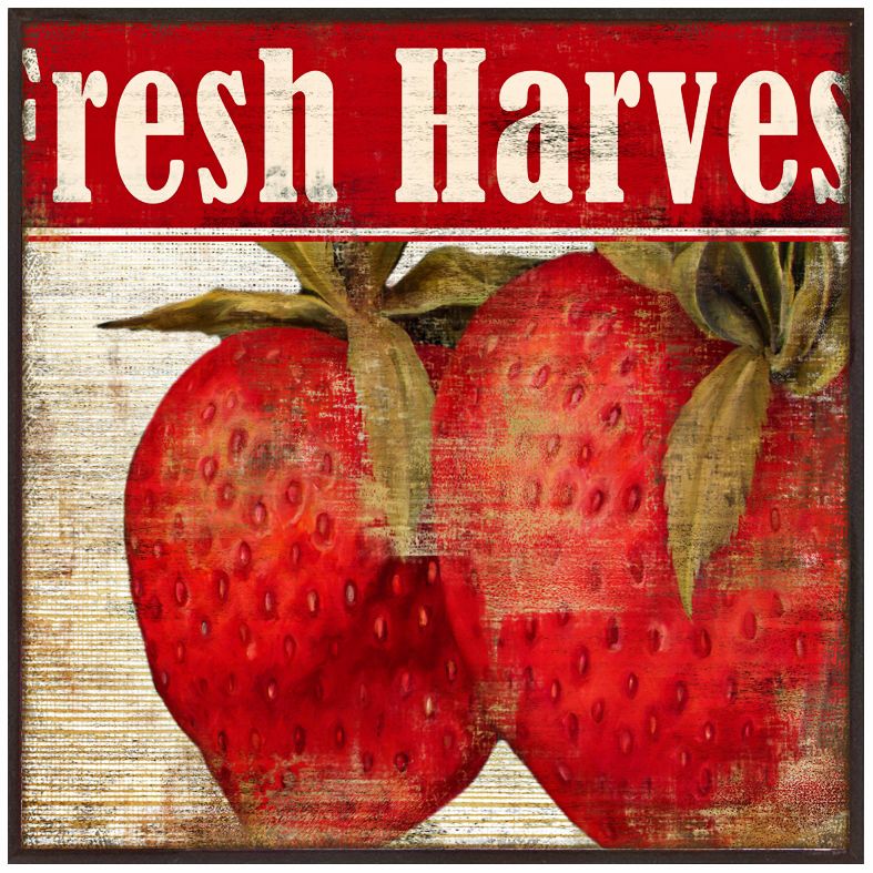 Vintage Berries 10" Square Decorative Wall Art