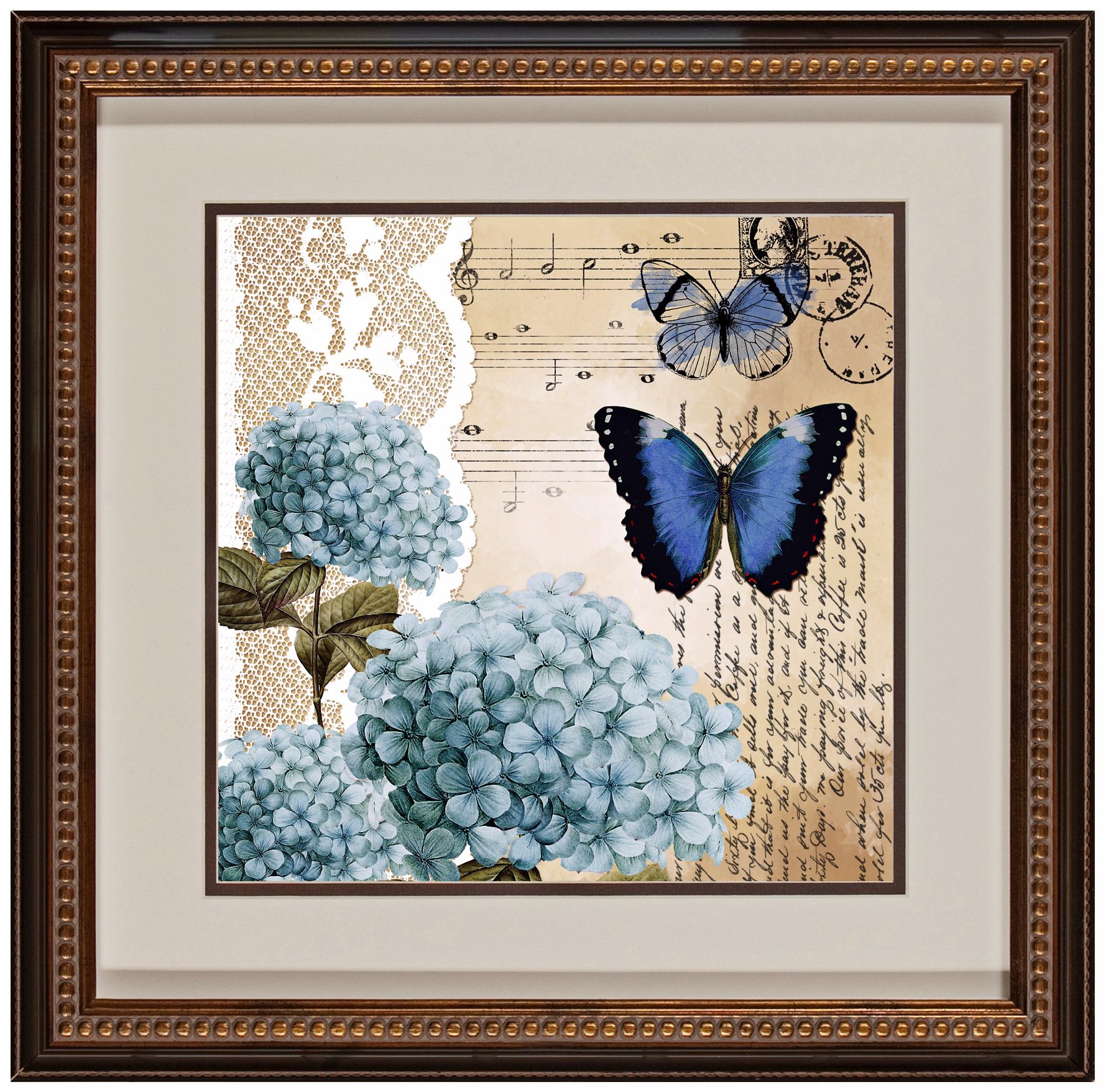 Botanical Butterflies II 18 1/2" Square Framed Wall Art