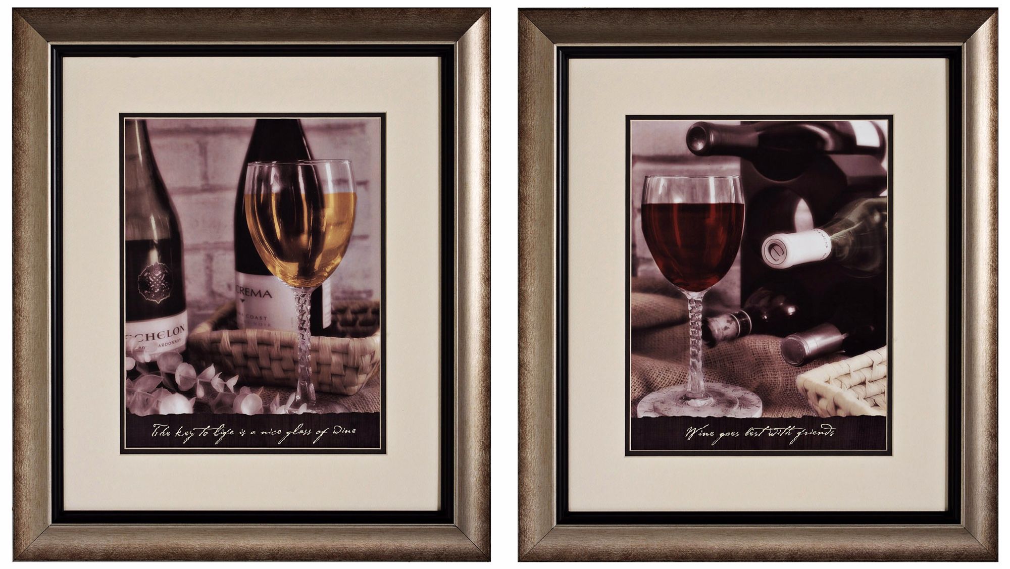 Wine Tasting I and II 23" High Framed Wine Wall Art Set of 2