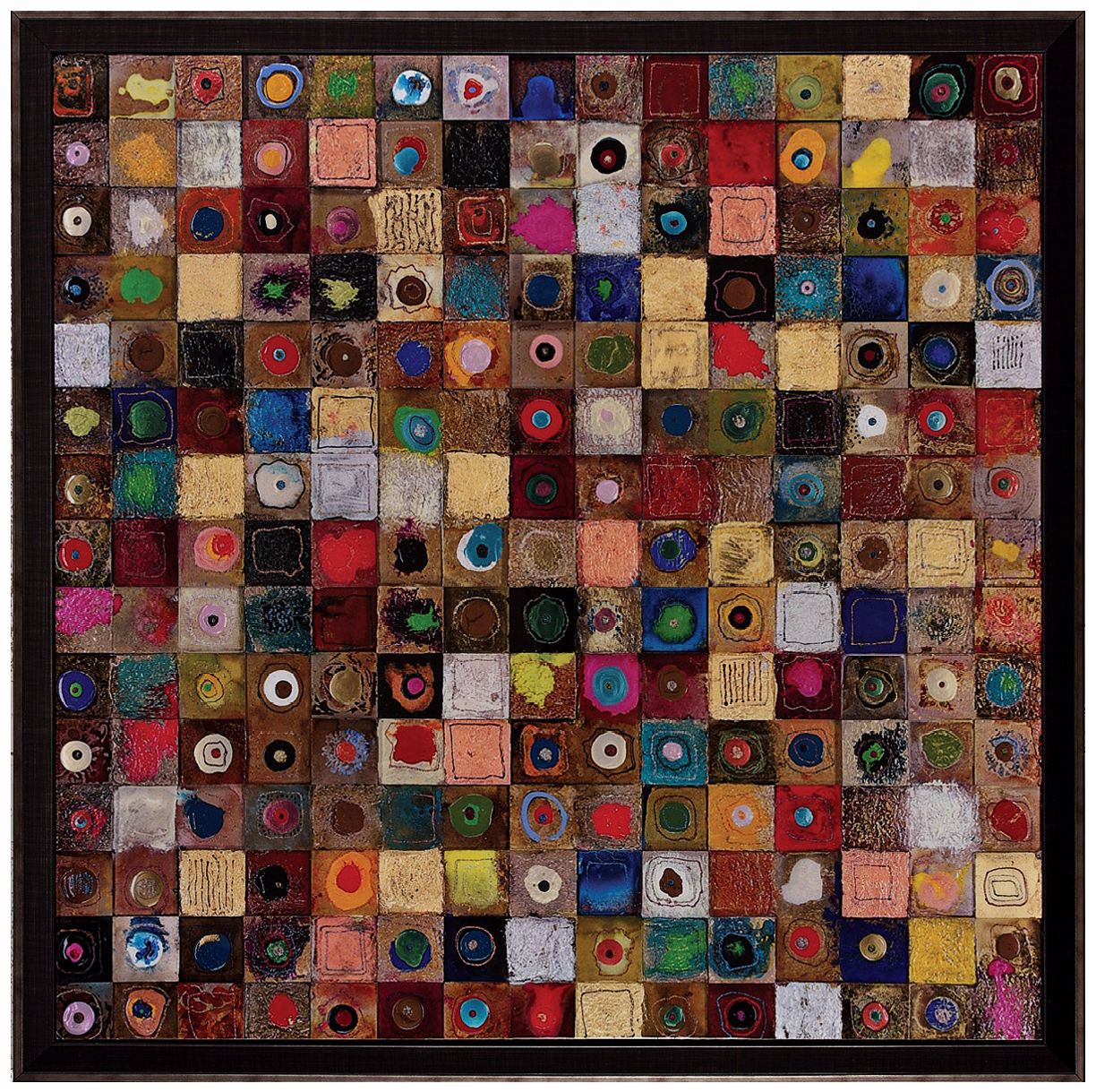 Galvanize 28" Square Abstract Multi-Color Wall Art