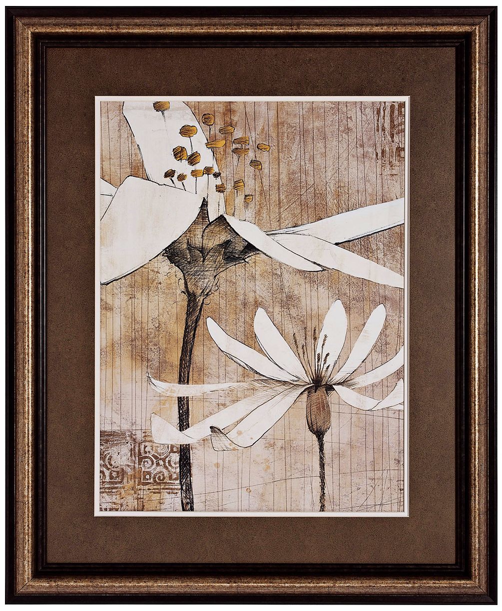 Pencil Floral II 34" High Framed Wall Art Print