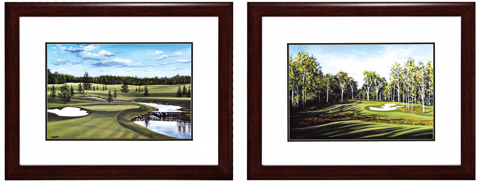 Set of 2 Links/Round 28" Wide Framed Golf Wall Art
