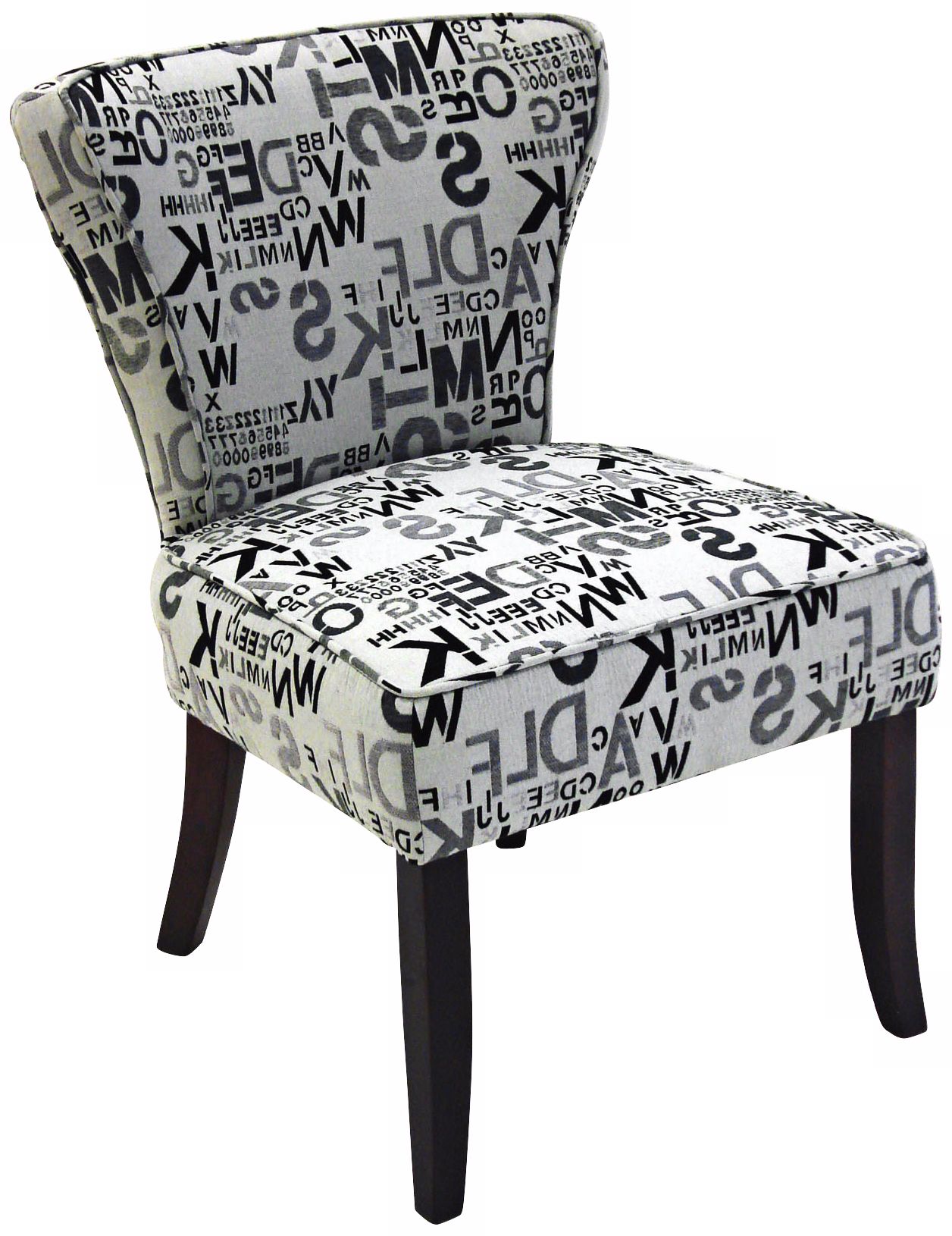 Inverted Alphabet Gray Club Chair