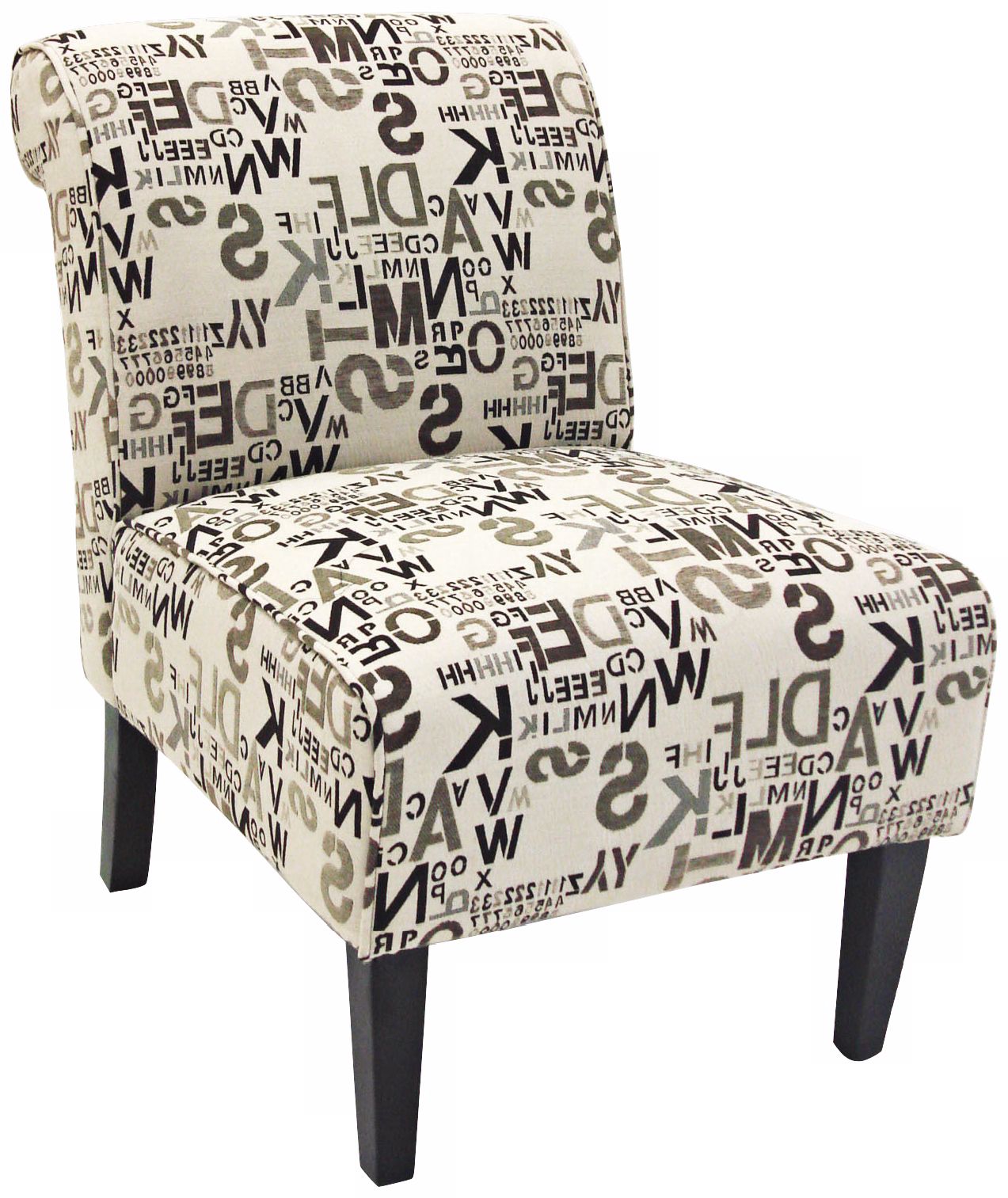 Inverted Alphabet Cream Club Chair