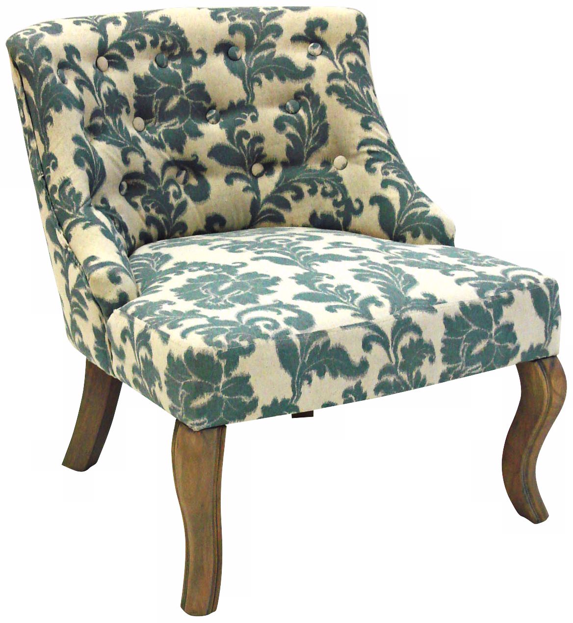 Ikat Slate Button Tufted Club Chair