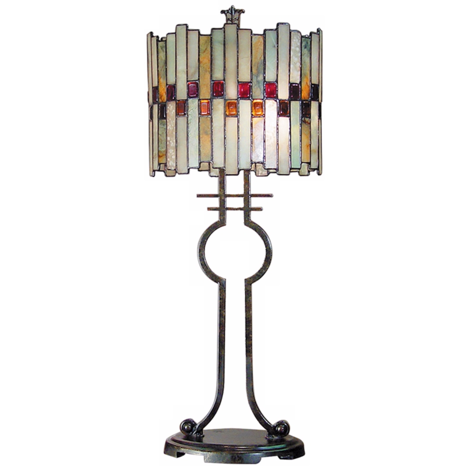 Dale Tiffany Haskey Art Glass Table Lamp   #X2575