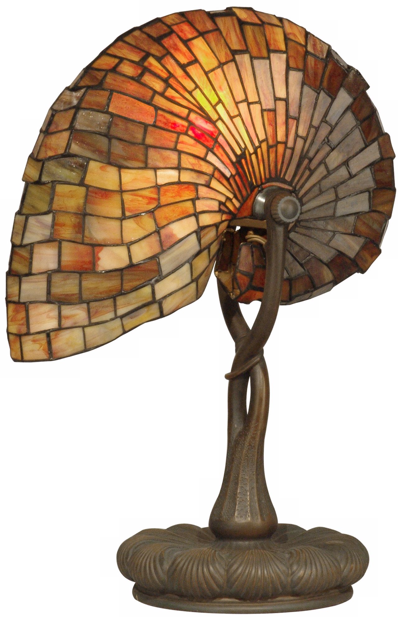 Dale Tiffany Red Nautilus Glass Accent Lamp