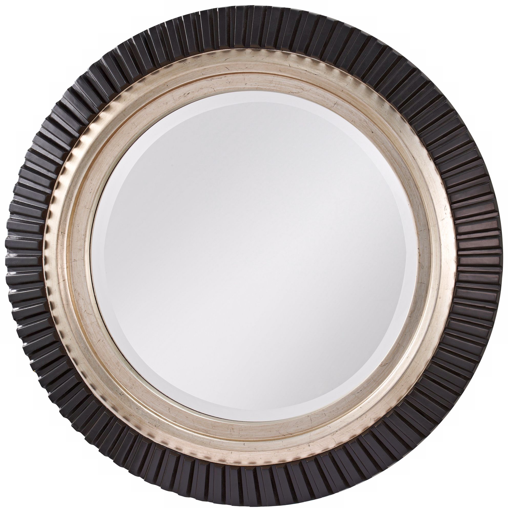 Murray Feiss Geary 32" Wide Framed Round Wall Mirror