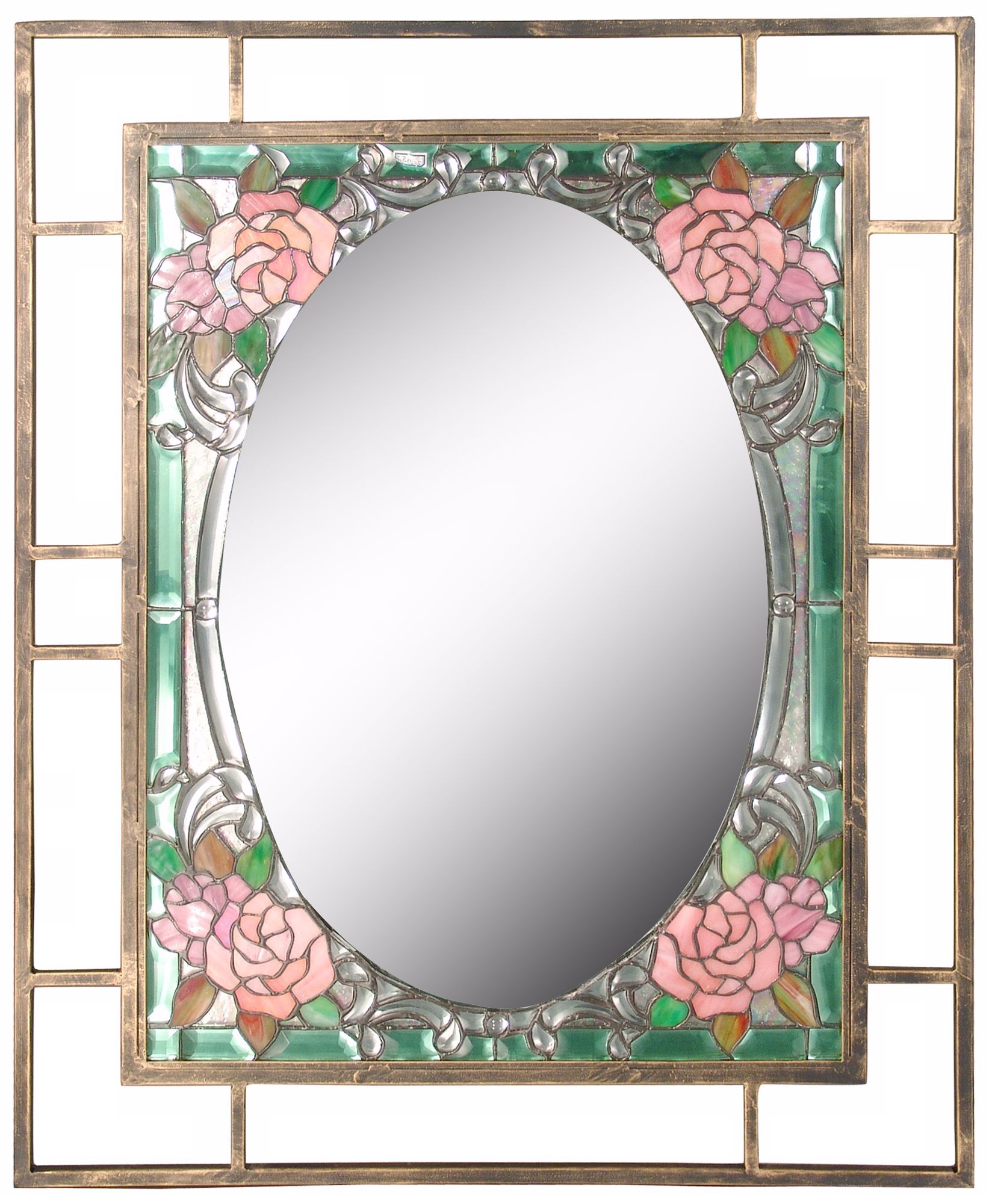 Dale Tiffany Jules 36" High Art Glass Wall Mirror