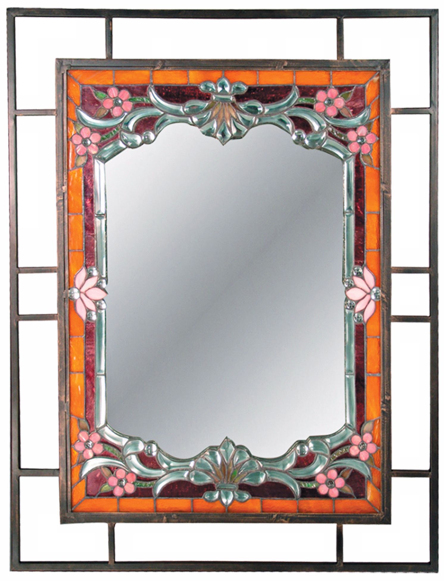 Dale Tiffany Alexei 36" High Art Glass Wall Mirror