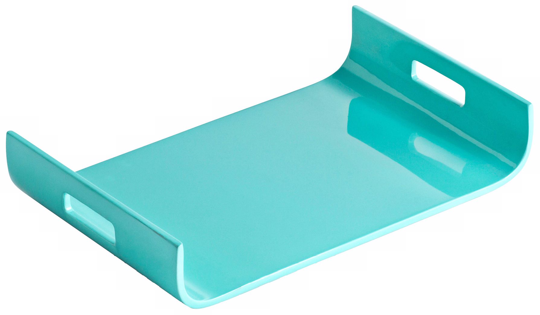Monroe Modern Turquoise Wood Tray