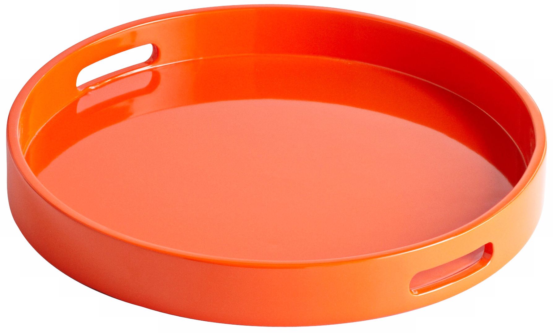 Estelle Orange Small Round Wood Tray