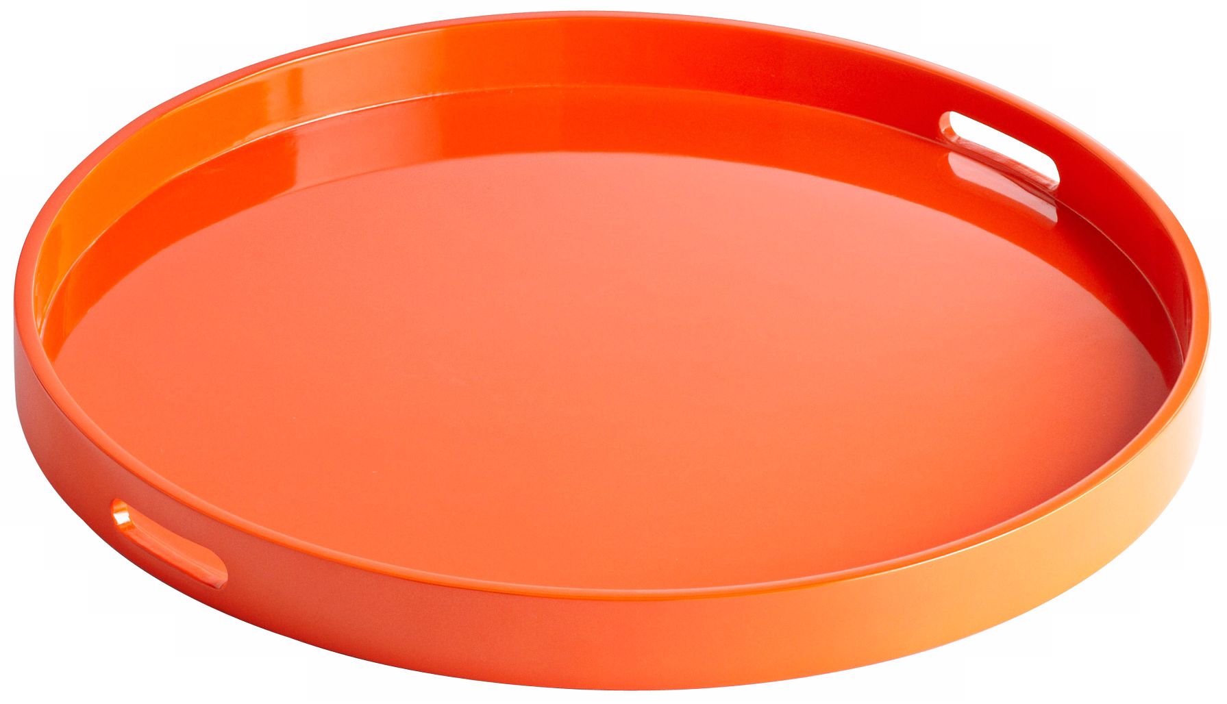 Estelle Orange Large Round Wood Tray