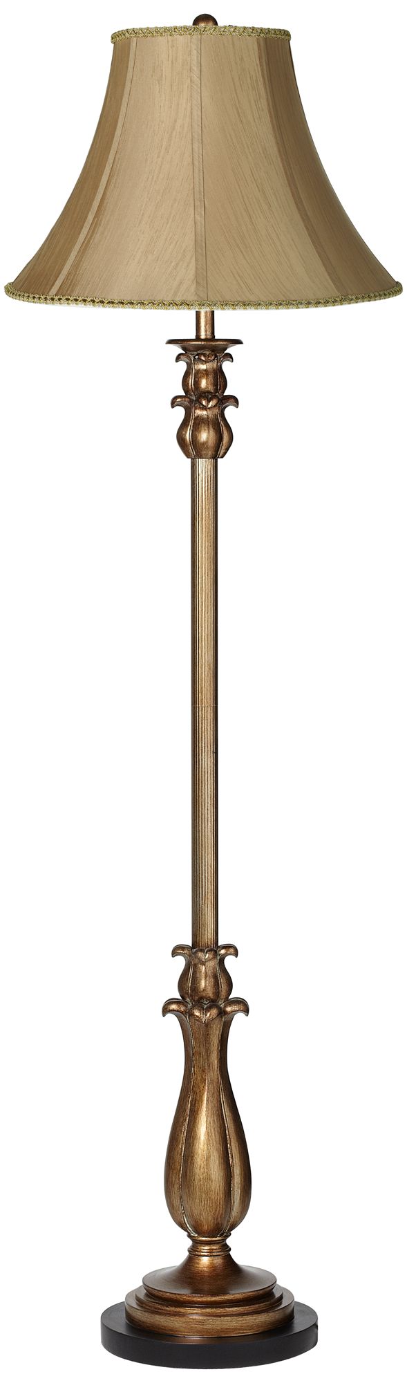 Earthen Gold Round Bell Gold Tulip Floor Lamp