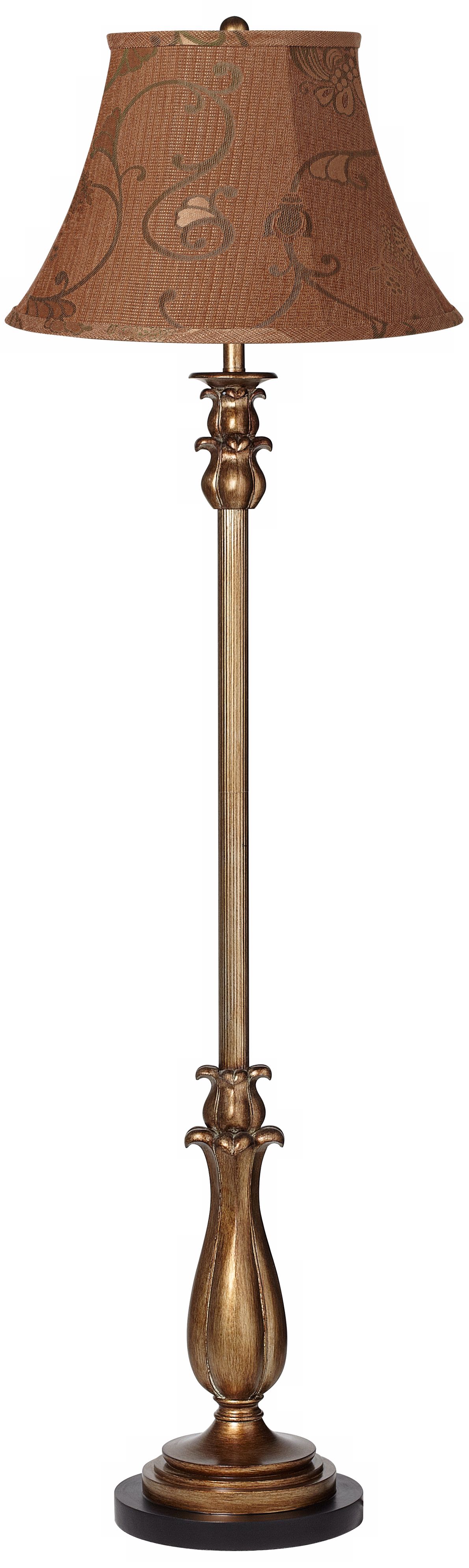 Butterscotch Floral Gold Tulip Floor Lamp