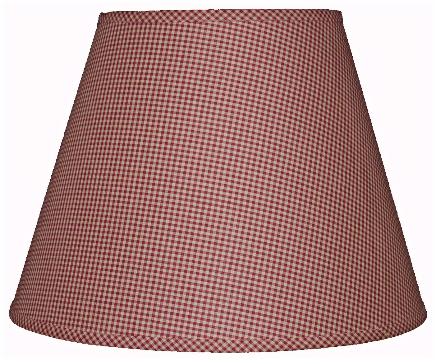Burgundy Tan Mini Check Lamp Shade 6x12x8 (Clip-On)