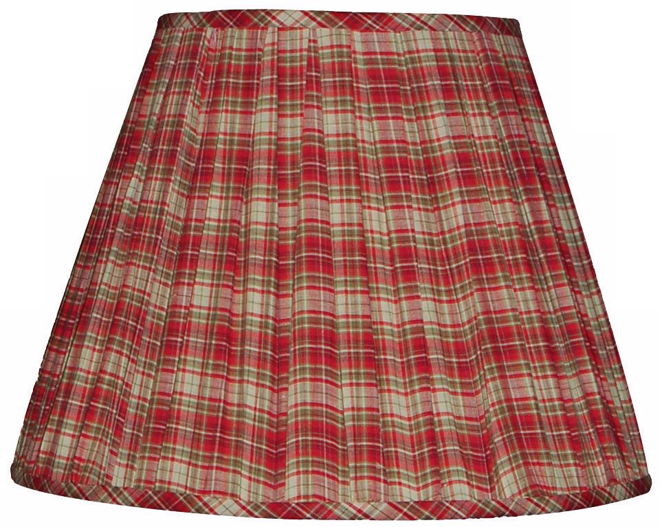 Red Tan and Green Plaid Pleated Shade 9x16x12 (Spider)