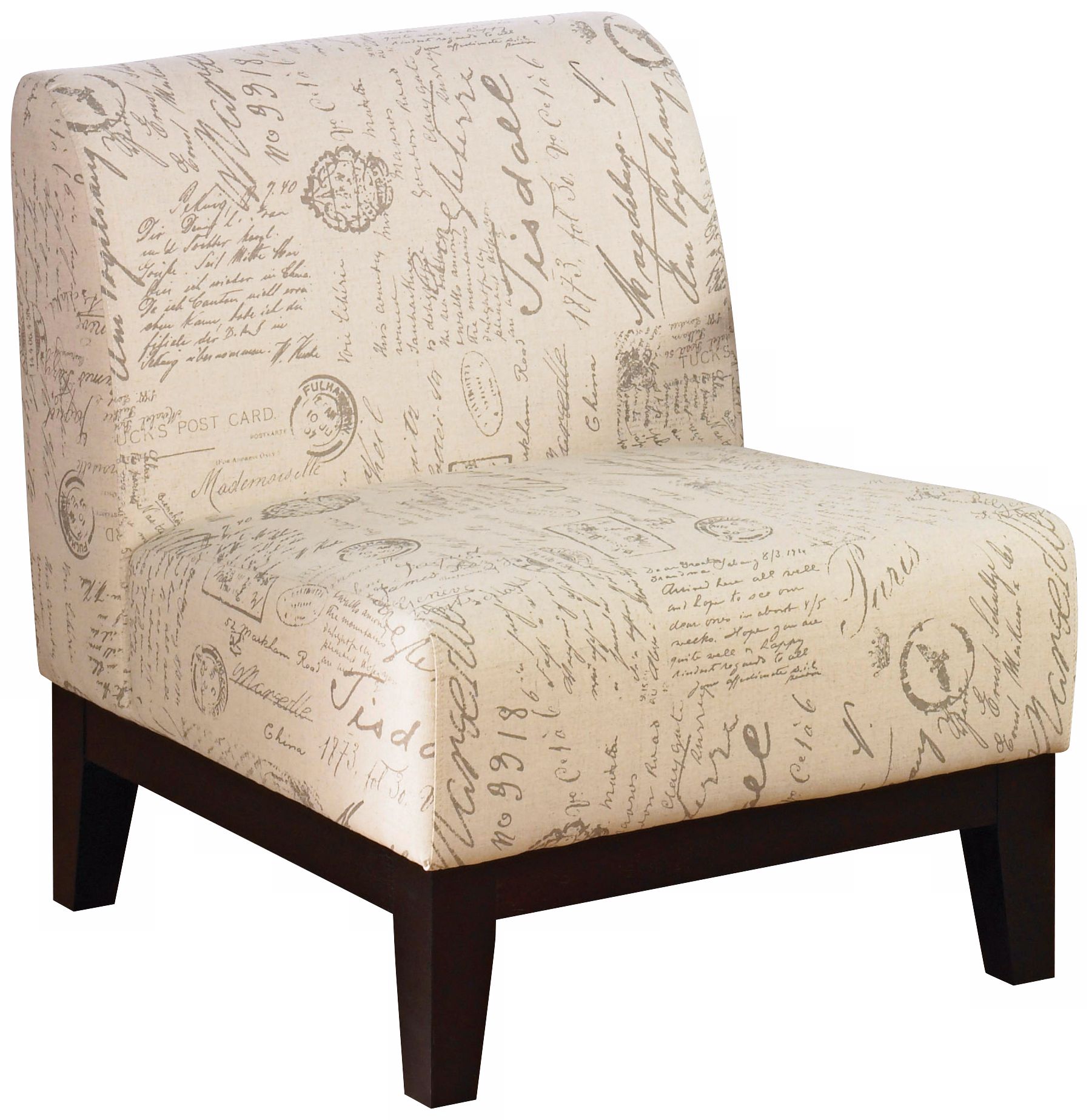 Script Upholstered Accent Chair