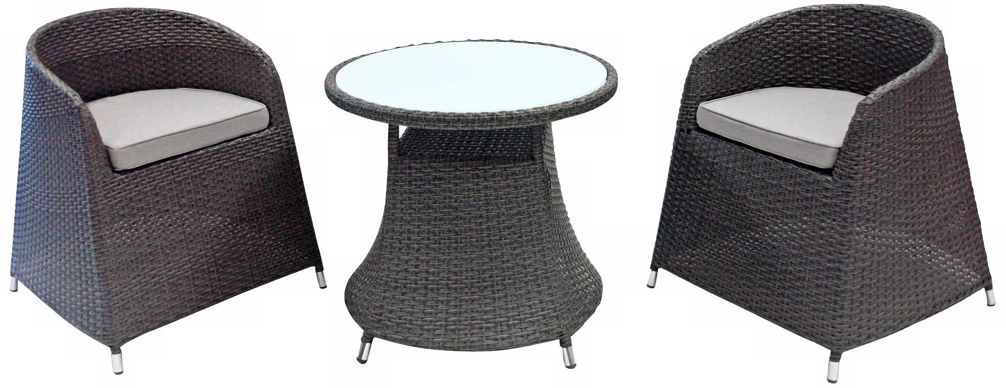 Graham Grey Rattan 3-Piece Outdoor Dining Set
