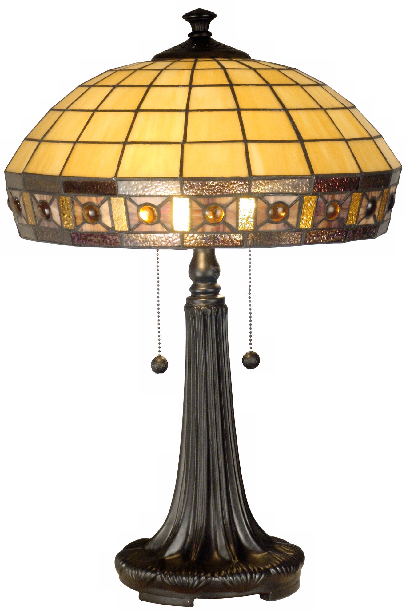 Jewel Square Panel Dale Tiffany Table Lamp