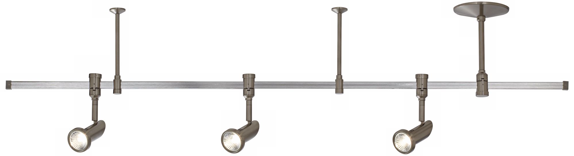 Pro Track® Satin Nickel Track Light with 1 1/2" Shades