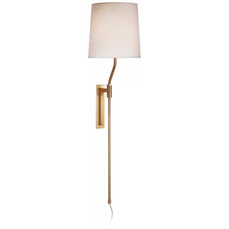Sonneman Palo Satin Brass Adjustable Plug-In Wall Lamp - #X2989 www.lampsplus.com