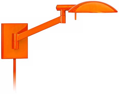 Sonneman Perch Gloss Orange Plug-In Pharmacy Wall Lamp