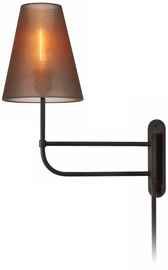 Sonneman Bistro Organza Black Bronze Plug-In Wall Light