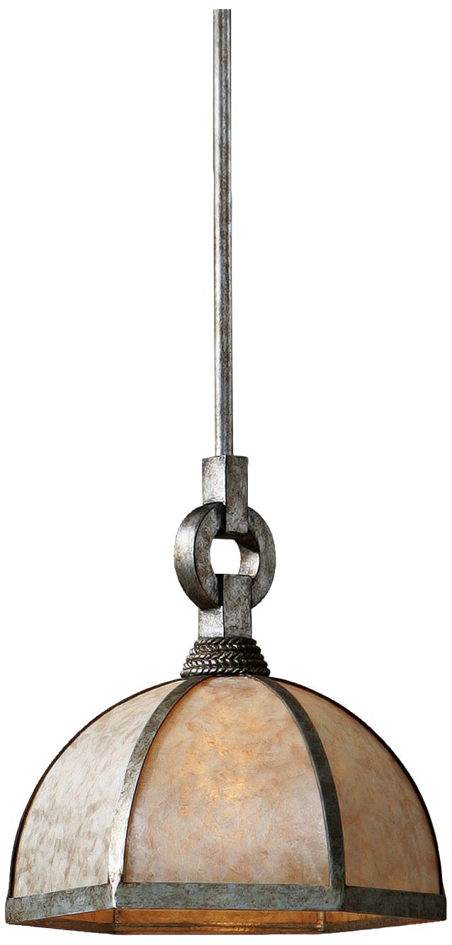 Uttermost Domingo 14" Wide Champagne Mica Pendant Light